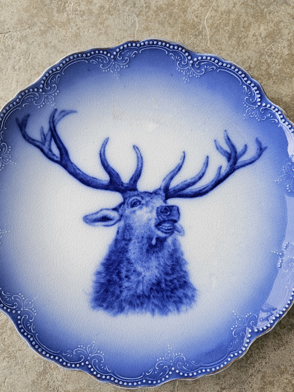Rare "Flow Blue" Knowles, Taylor & knowles Plate
